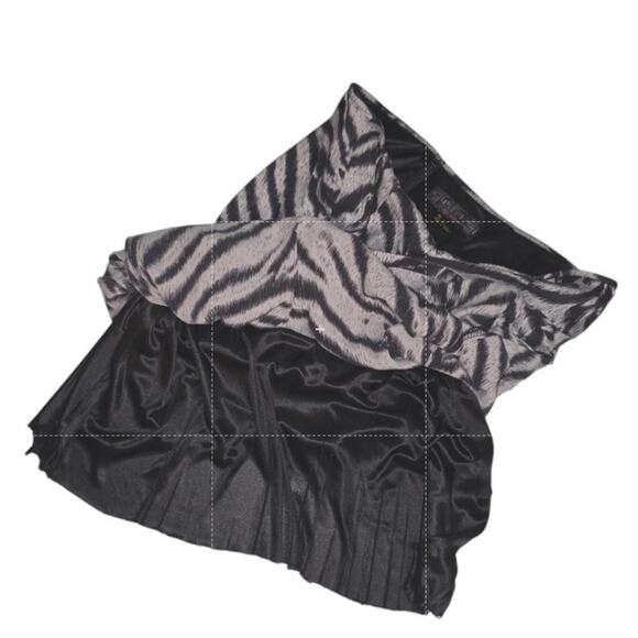 Girlfriend Italian Silk Zebra Skirt 90s Y2K Sequin Pencil Midi - Picture 10 of 11